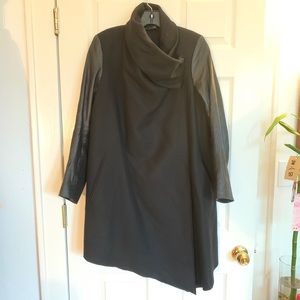 Allsaints black Hide Monument coat US8